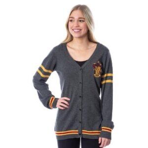 Womens M Harry Potter Womens Gryffindor House Open Front Cardigan Knit Sweater